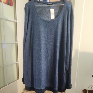 Lane Bryant Navy Long Sleeve Top
